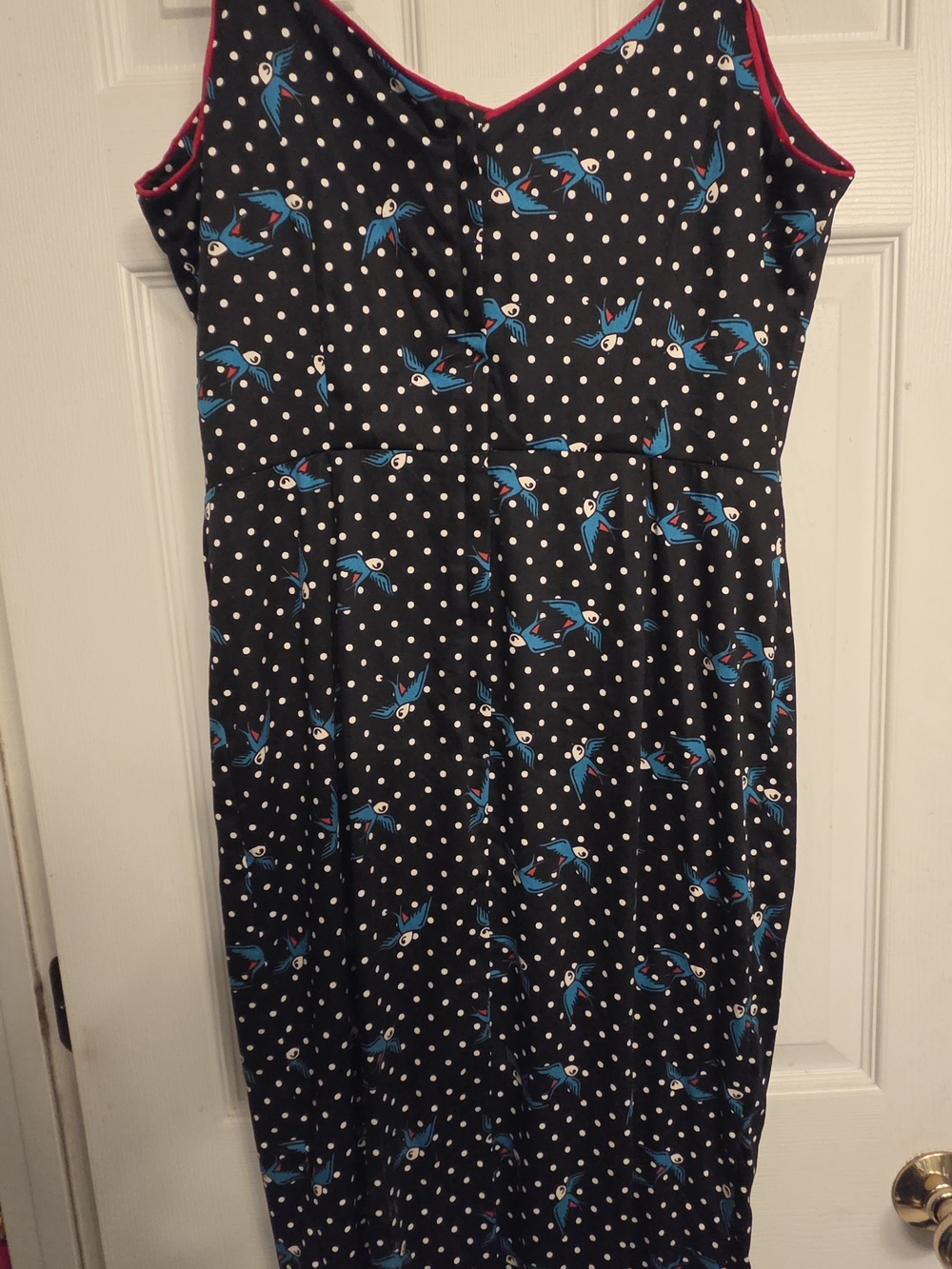 Modcloth Black Midi Dress with Blue Sparrows - Picture 3 of 4